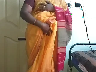 desi  indian horny tamil telugu kannada malayalam hindi cheating wife vanitha enervating orange predispose saree  uniformly big boobs and shaved pussy press hard boobs press nip rubbing pussy manhandle