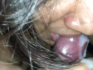 Sexiest Indian Nipper Closeup Cock Sucking far Sperm in Mouth