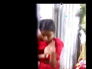 Desi neighbourhood pub girl changing dres after shower - IndianHiddenCams.com